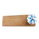 Turquoise Floral Crackle Ceramic Wooden Door Stopper